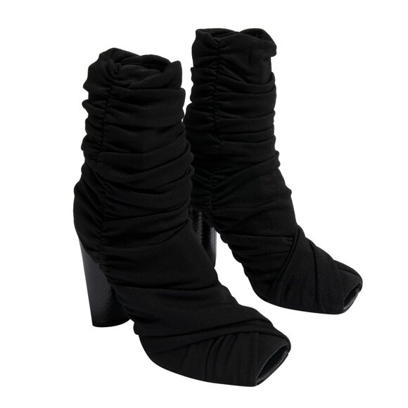 Roberto Cavalli black ankle boots - Affare Fatto rrp €900 ROBERTO CAVALLI (Italy) Shirred Tech Knit Ankle Boots : 9 39